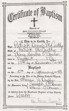 Baptism Certificate